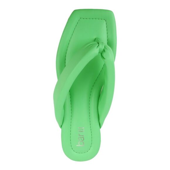 BAR III Womens Green Padded Cloverr Square Toe Slip On Thong Sandals 7 M - Picture 3 of 4